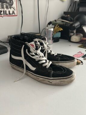 Vans Black and White Sk8-Hi Skate Shoes
